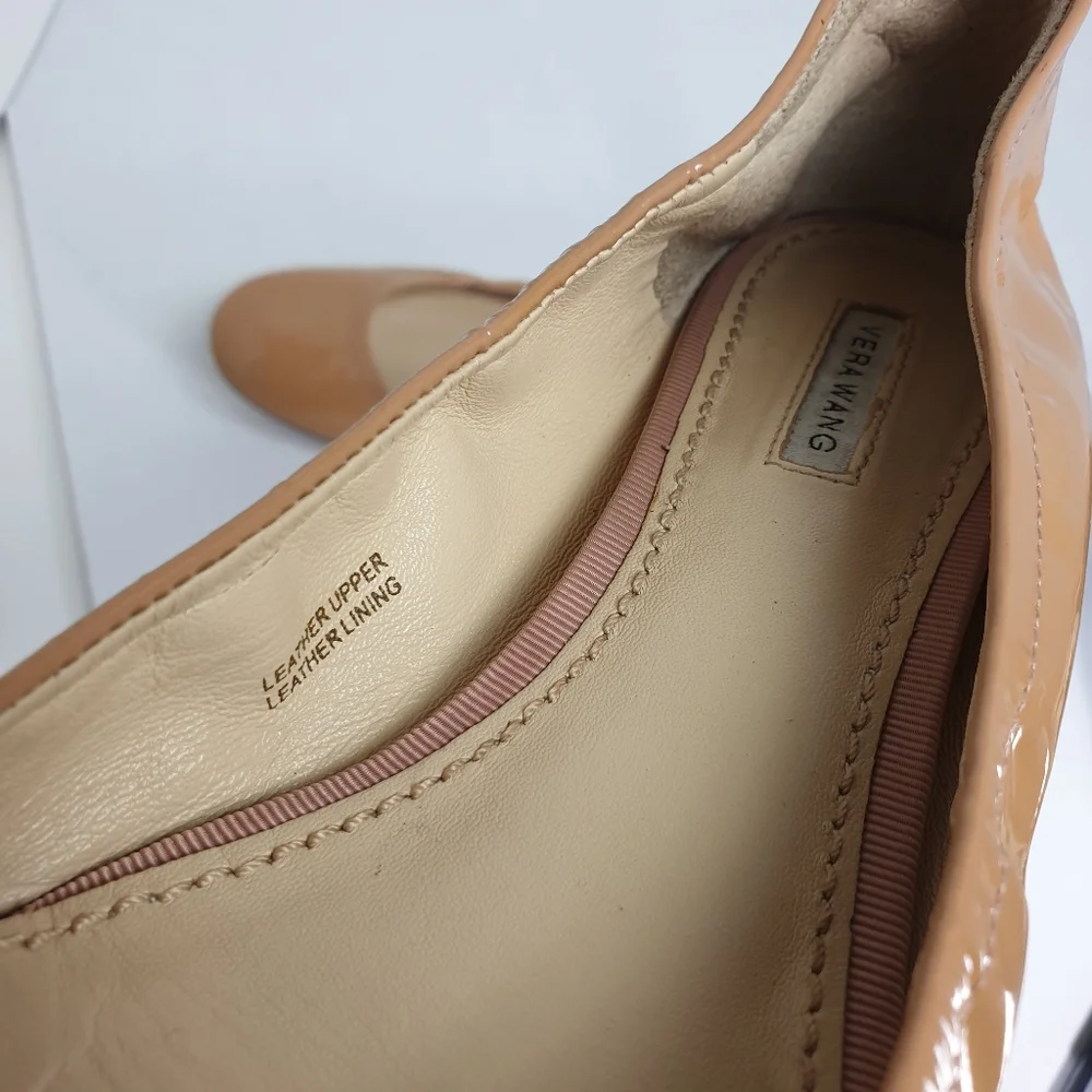 leather upper nude ballet flat slip-on flexible minimalist comfort and style 7.5